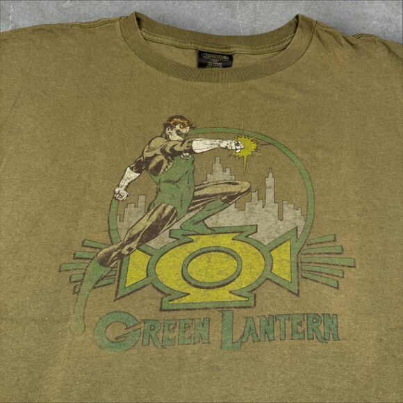 Vintage Y2K Changes Green Lantern DC Comics Super Hero T-Shirt Olive Green - XL - Picture 3 of 7